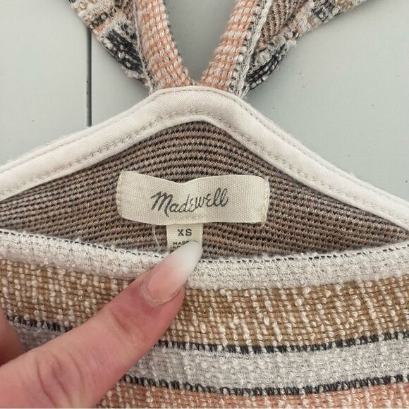 MADEWELL Texture & Thread Ruffle Strap Striped Tank Top - Picture 10 of 11